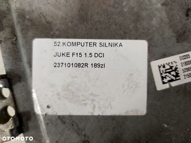 nissan juke f15 1.5 dci komputer sterownik silnika ecu 237101082r - 4