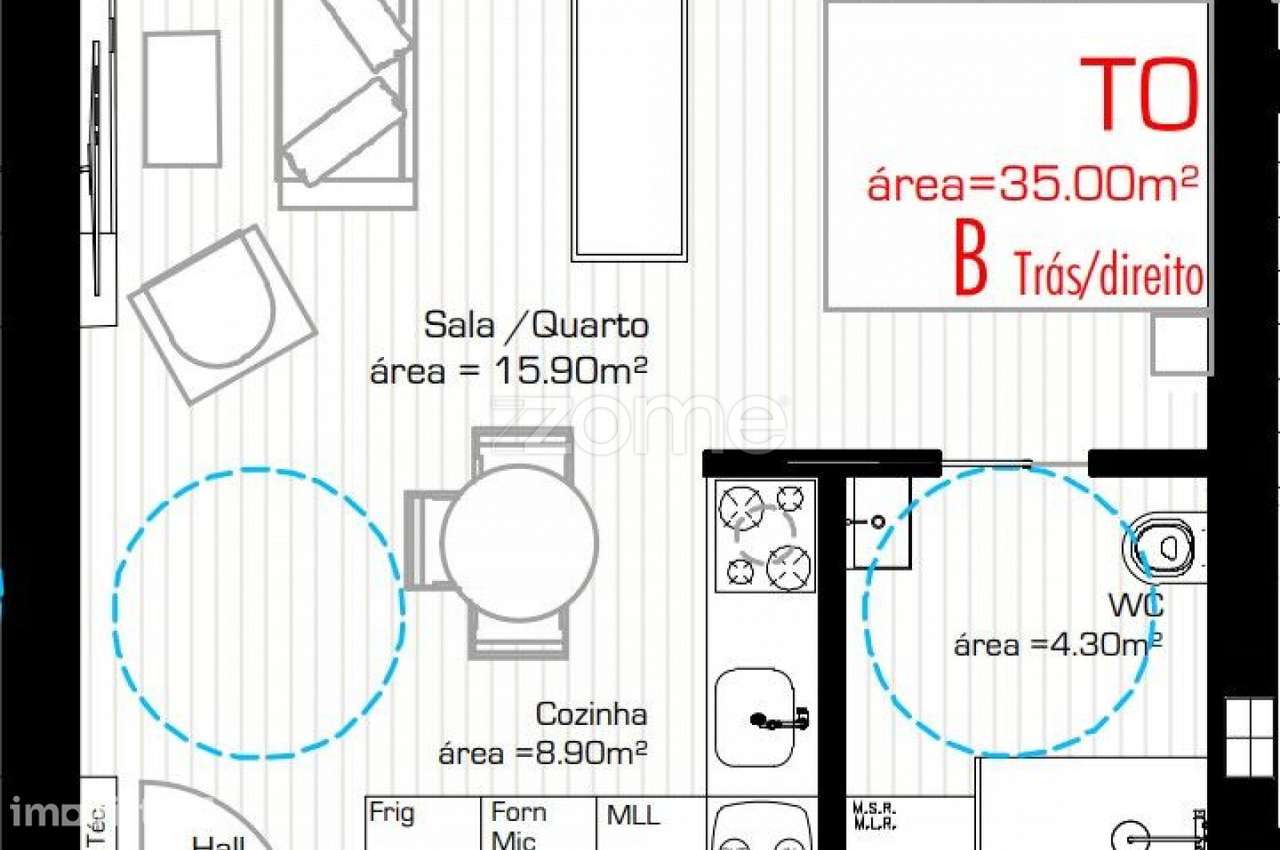 Apartamento T0 | Novo | Varanda | Garagem | Centro de Lousada - Grande imagem: 5/8