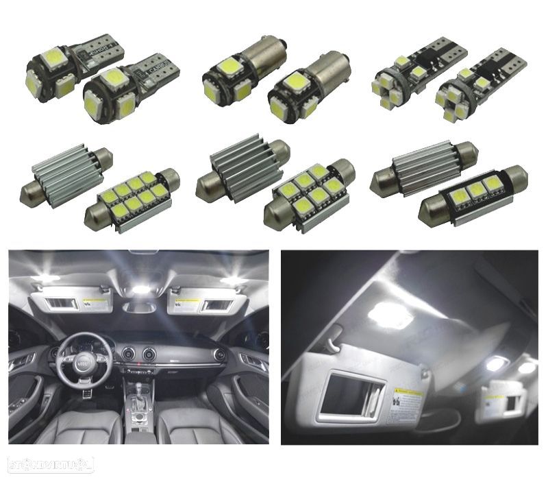 KIT 17 LAMPADAS LED INTERIOR PARA AUDI A3 S3 8 V SEDAN QUATTRO SPORTBACK LIMUSINA 14- - 1