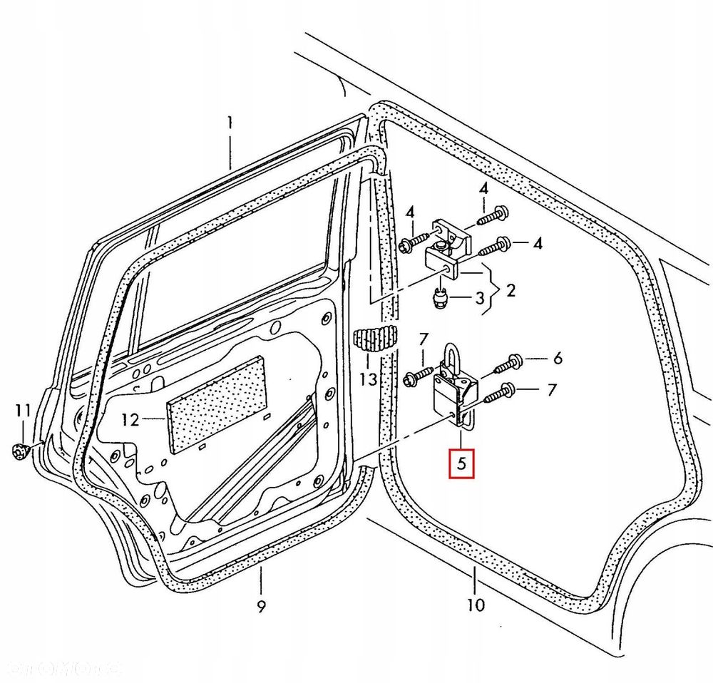 ZAWIAS DRZWI PRAWY TYŁ VW TOURAN 1T3 LIFT 1T0833412C - 7