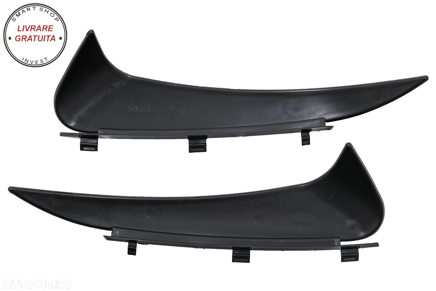 Ornamente Bara Spate Flapsuri Mercedes C Class C205 A205 (2015-2019) Negru Lucios- livrare gratuita - 5