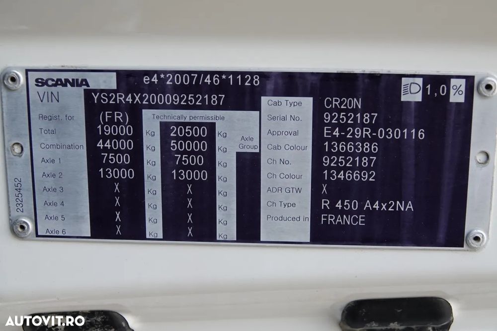 Scania R 450 / CABINĂ JOSĂ / SISTEM HIDRAULIC / RETARDER / I-PARK COOL / ANVELOPE 100% / EURO 6 - 38