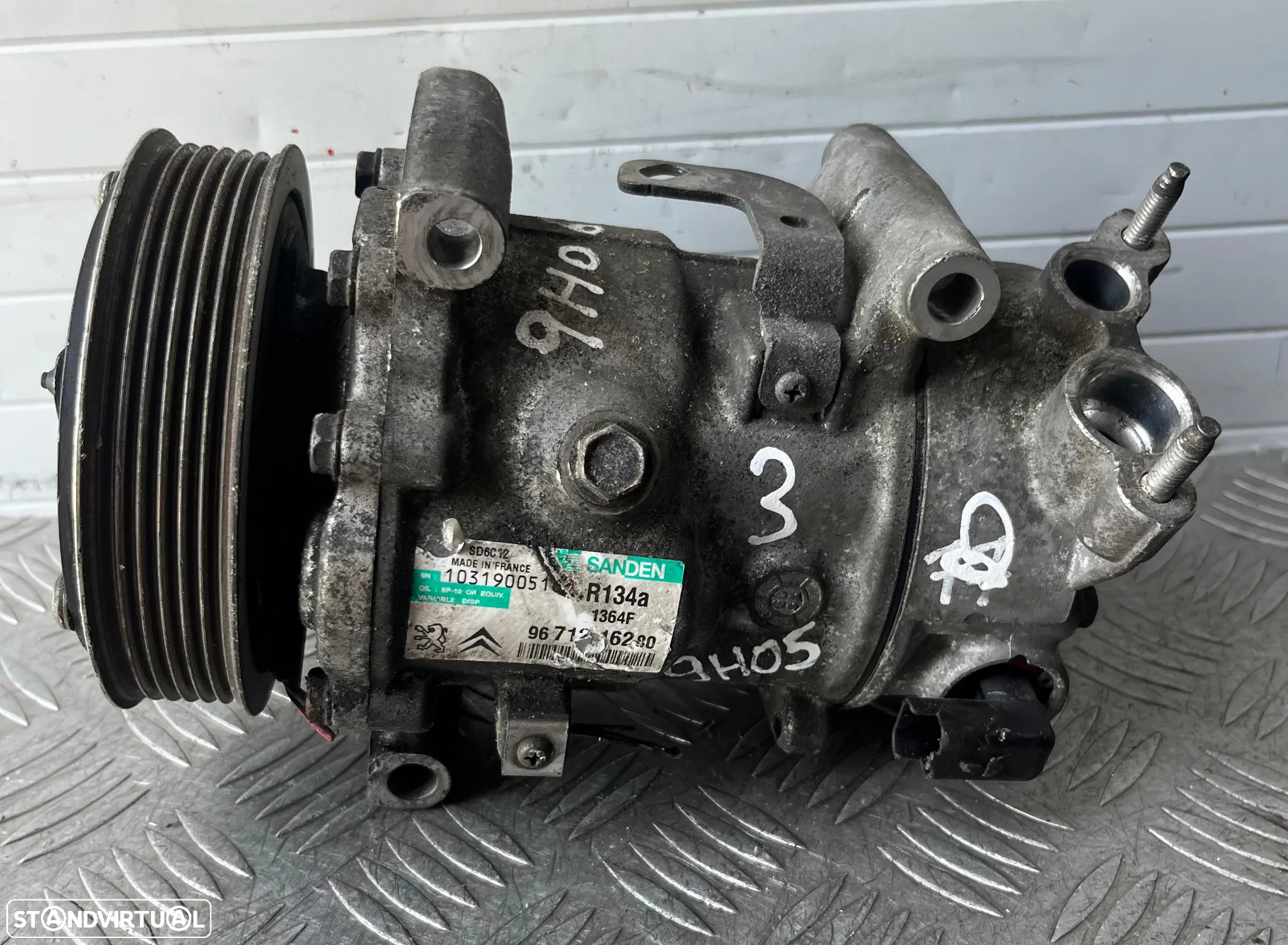 Compressor Ar Condicionado Peugeot 207/308/5008/Partner/Citroen C3/C4/Berlingo 1.6 Hdi Ref: 9671216280/9H06 - 2