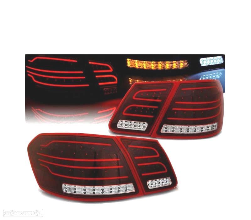 FAROLINS TRASEIROS LED MERCEDES W212 09-13 VERMELHO BRANCO - 1