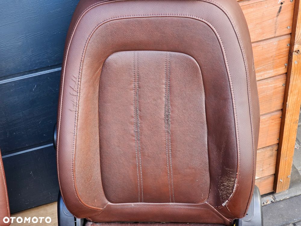 FOTELE PRZEDNIE FOTELE TYLNE  BOCZKI DRZWI SKÓRZANE RUDE BRĄZOWE OPEL ANTARA EUROPA PODGRZEWANE - 5