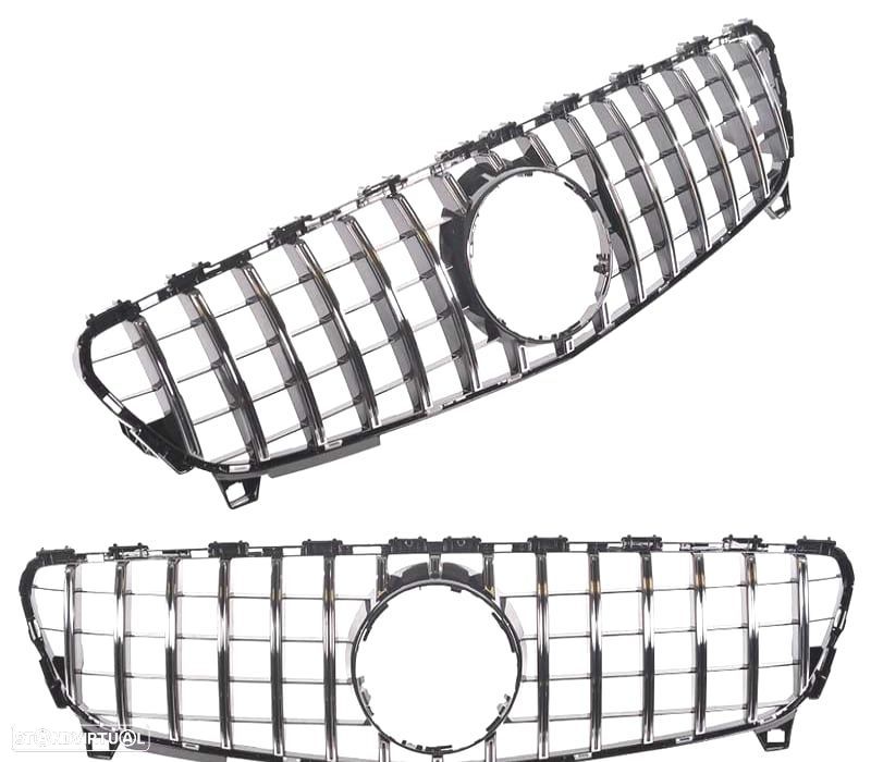 GRELHA FRONTAL MERCEDES CLASE A W176 LOOK AMG GT PRETO CROMADO 16-18 - 3