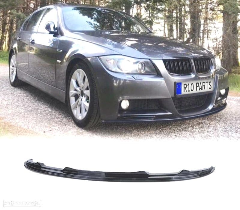 SPOILER LIP BMW E90 E91 08-12 PACK M PRETO BRILHANTE - 1