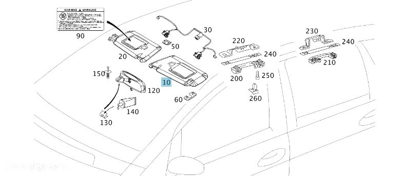 OSŁONA  PRZECIWSŁONECZNA MERCEDES OE 16981017107H48 - 1