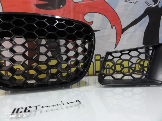 Kit 3 Grelhas (Frontal e laterais) em favo de mel para Seat Ibiza 6L 2002-2008 tipo Cupra em plástico ABS. - 8