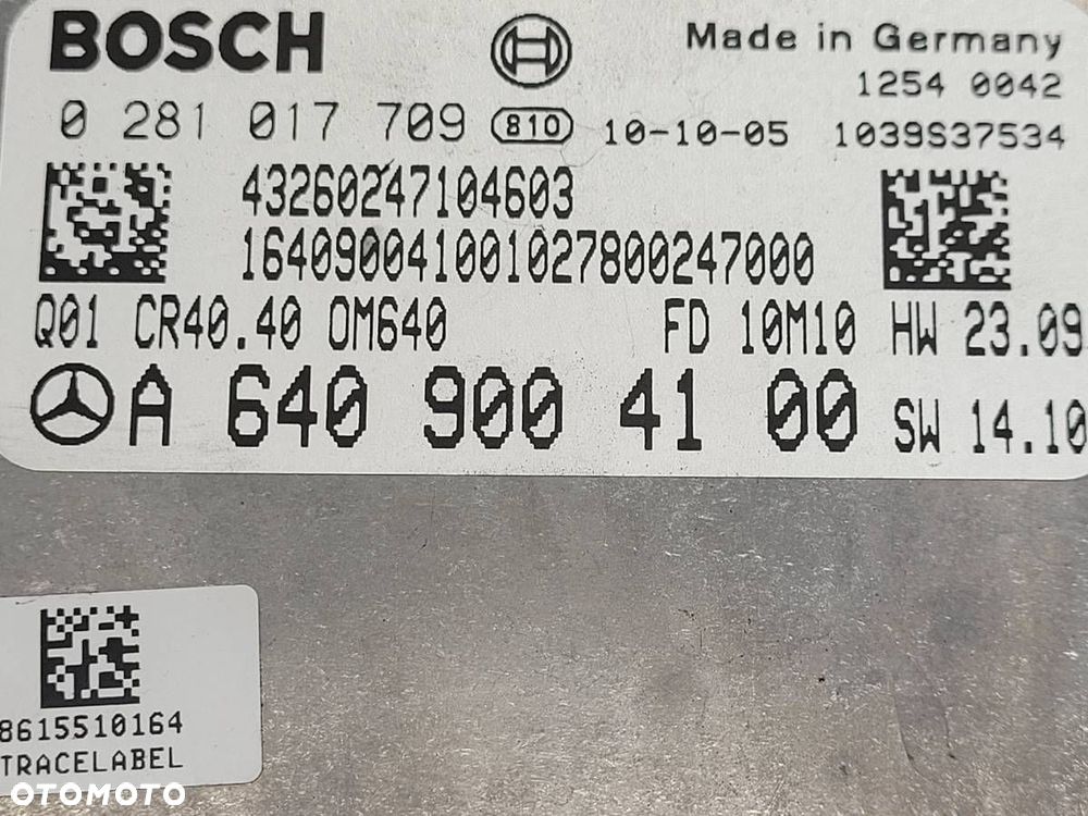 KOMPUTER SILNIKA A6409004100 MERCEDES S-KLASA W169 A160CDI - 8