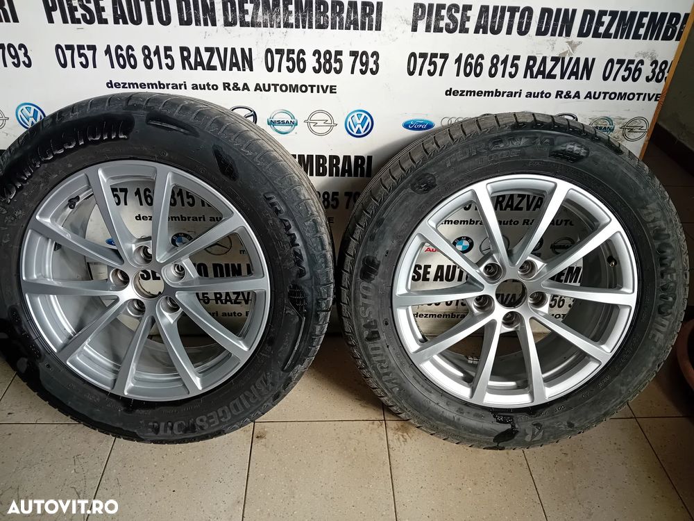 Set Jante R17 Vw Audi Seat Skoda 225/60R17 Anvelope vara Bune Bridgestone Dot 2022 A6 C8 A5 Octavia - 4