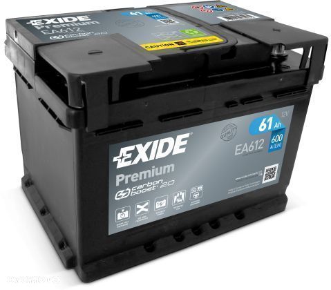 Akumulator Exide Premium 61Ah 600A PRAWY PLUS EA612 - 1
