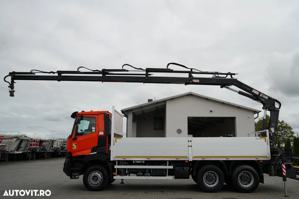 Renault K 380 / 6X4 / LIVRARE 6,2 M / + HIAB 166 ES-4 / CAPACITATE MAXIMĂ DE RIDICARE 6.500 KG / ATINGEREA 12,3 M / ROTATOARE / RADIOCOMANDĂ / IMPORTAT - 3