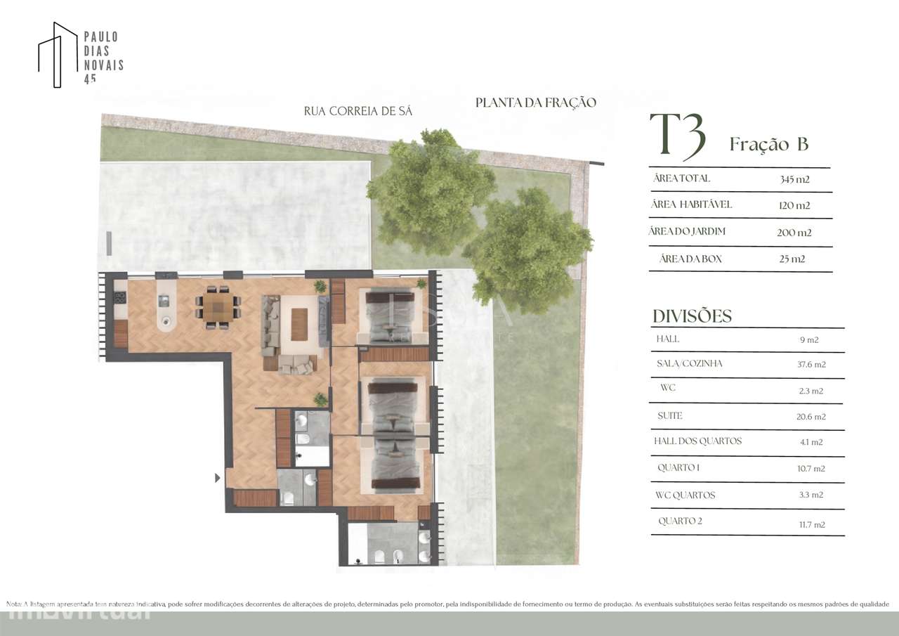 Apartamento T3 com jardim próximo Av. da Boavista no Porto - Grande imagem: 5/8