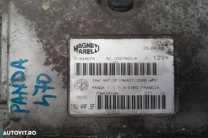 Calculator motor ECU 51834074 51834074 Fiat Panda 2 [2003 - 2011] Hat - 6