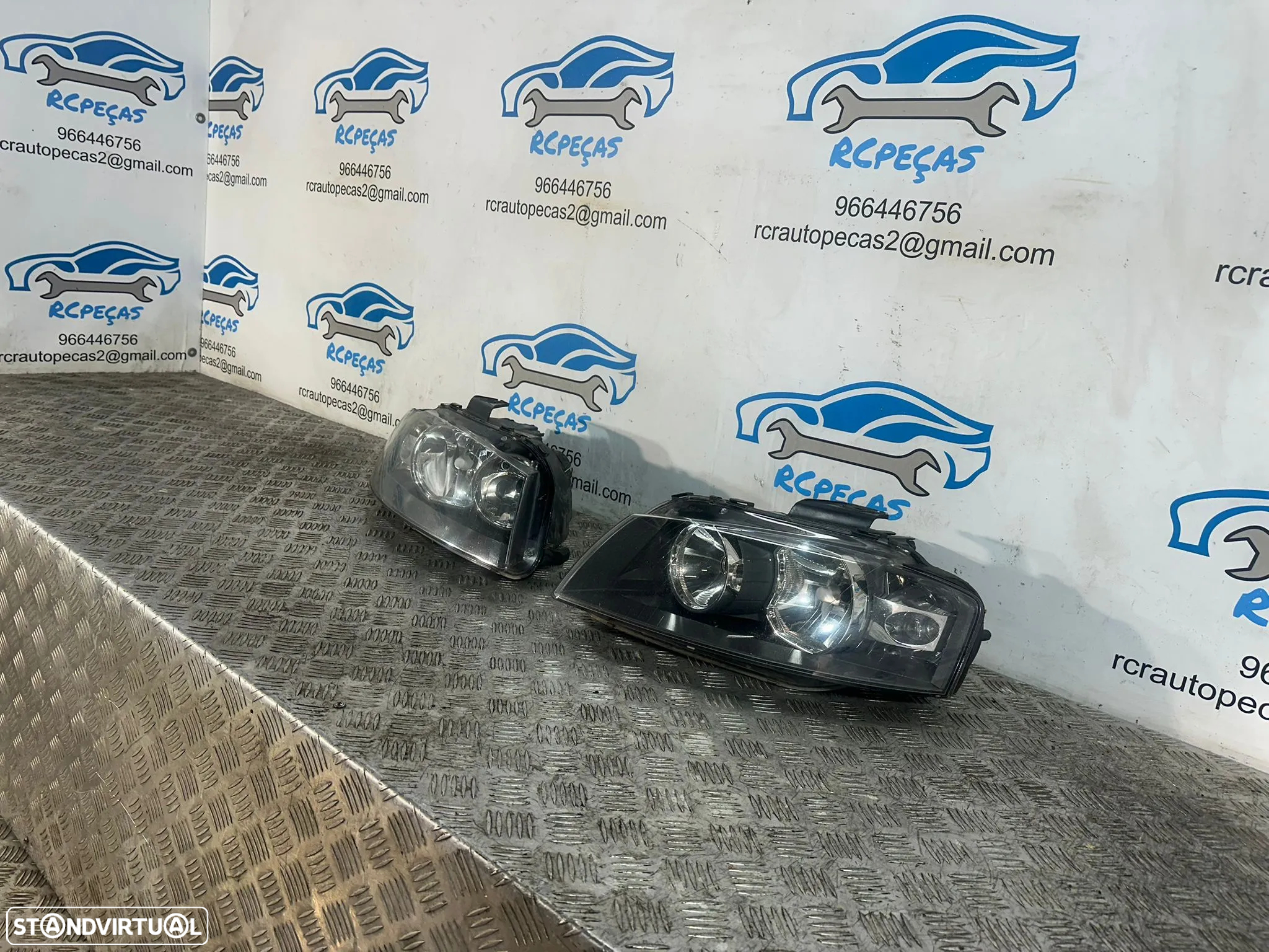 .Conjunto Oticas Farois Frontais Frente Original Audi A3 8P Halogéneo 2003 - 2010 8P0941003L 8P0941004L - 6