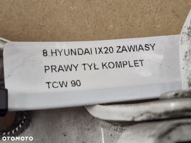 HYUNDAI IX20 ZAWIASY PRAWY TYŁ KOMPLET TCW - 6