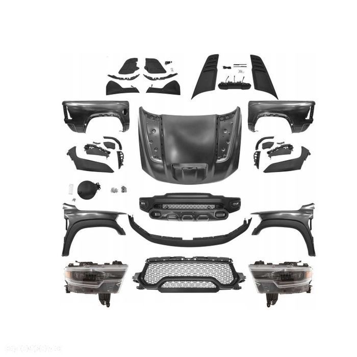 Zestaw Body Kit Zderzak Maska Błotniki Lampy Dodge RAM TRX 2020, 2024 - 1