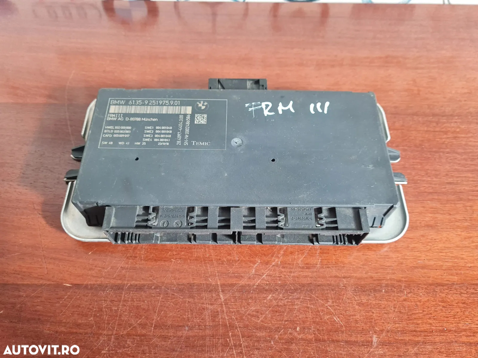 Modul FRM 3 III Bmw Cod  F10 F11 F07 F01 F02 An 2010-2011-2012-2013-2014-2015-2016-2017 - Dezmembra - 2