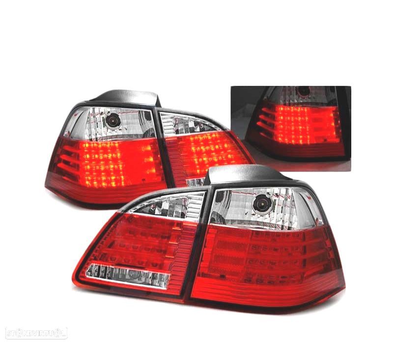 FAROLINS TRASEIROS LED BMW E61 TOURING 04-07 VERMELHO BRANCO - 1