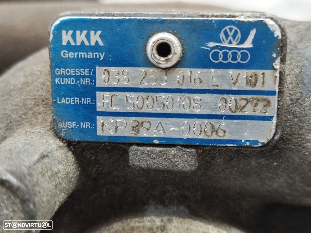 Turbo Compressor BorgWarner KKK 54399700006 VAG VW Volkswagen Seat Skoda 038253016L 1.9 TDi 8v 100cv ATD - 8