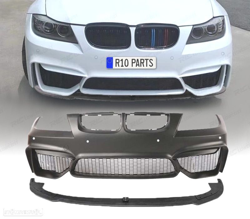 PARA-CHOQUES FRONTAL BMW E90 E91 LCI 08-12 LOOK M4 PDC + SPOILER LIP - 1