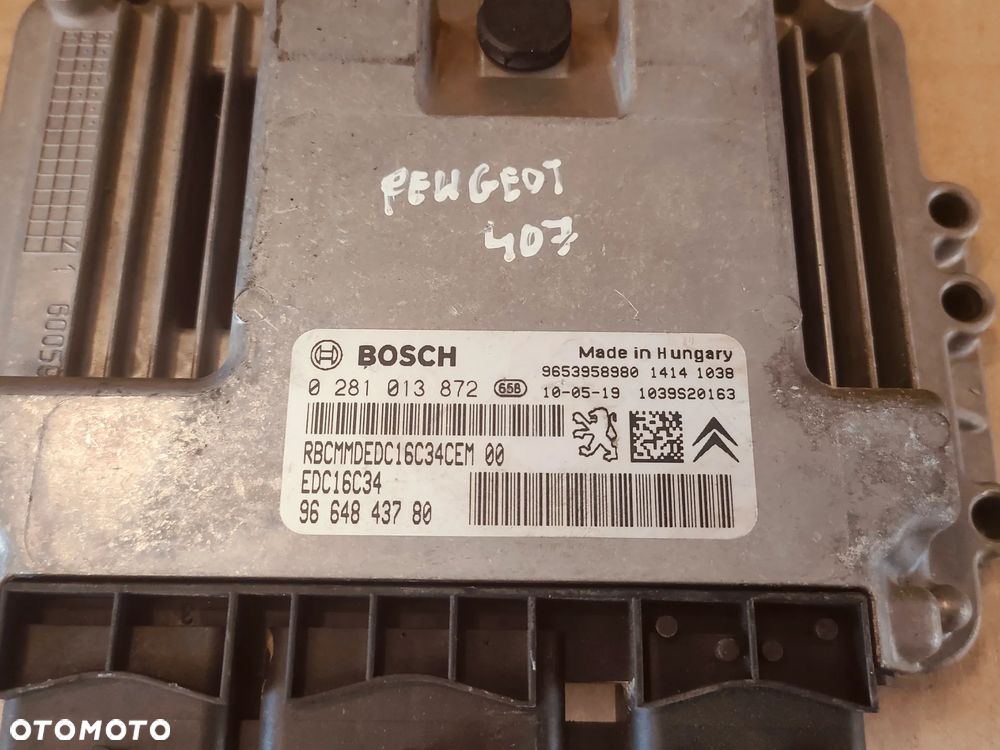 PEUGEOT 407 SW LIFT 1.6 HDI STEROWNIK SILNIKA 9664843780 - 3