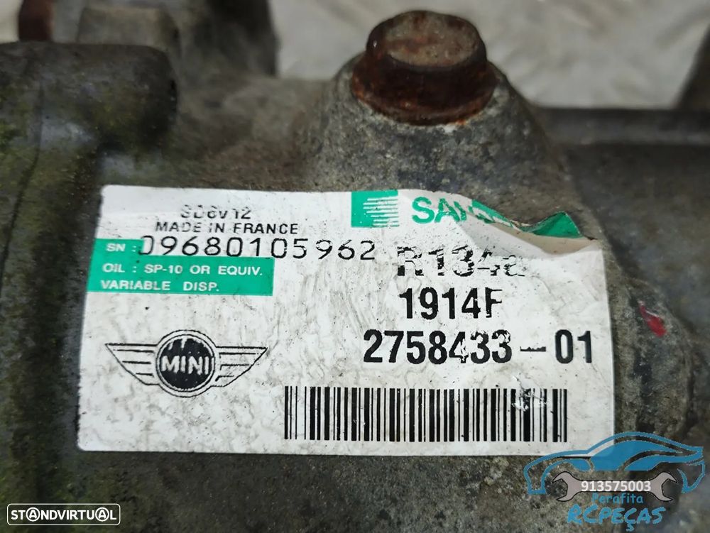 Compressor AC Sanden - Mini - N14B16CD - 2758433 - Cooper S | JCW | Ar Condicionado | R56 - Original - 8