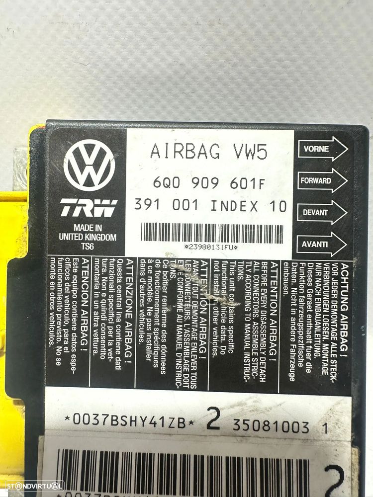 .Módulo Centralina Airbag SRS Original Bosch VW Volkswagen Seat 6Q0909601F 2001 - 2009 - 8