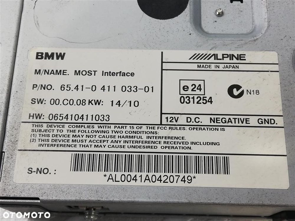 Interfejs moduł Interface BMW Seria 5 065410411033 0411033 ALPINE EUROPA - 3