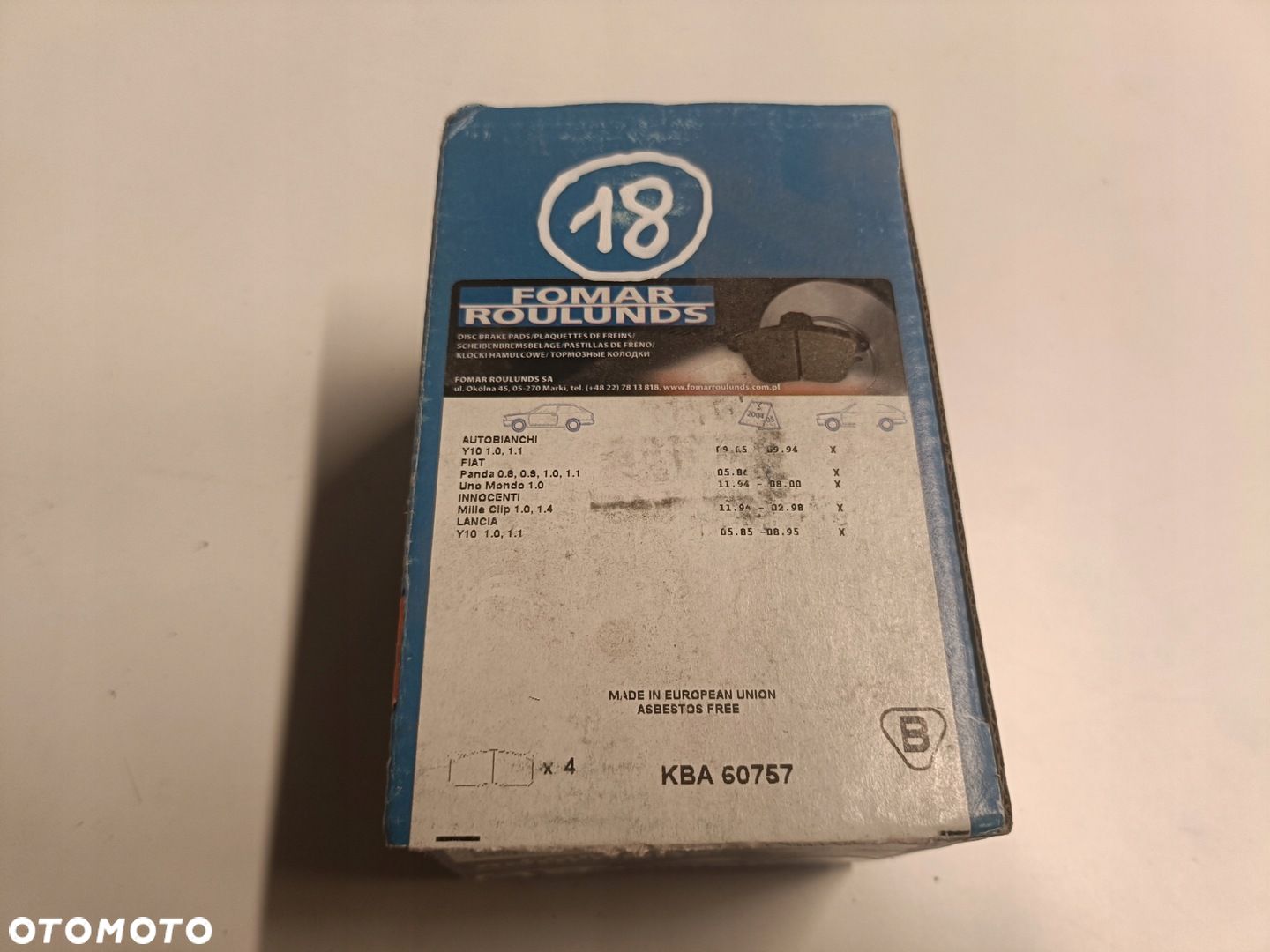 Fiat Tipo Uno Panda PRZEDNIE KLOCKI HAMULCOWE przód 436181 - 1