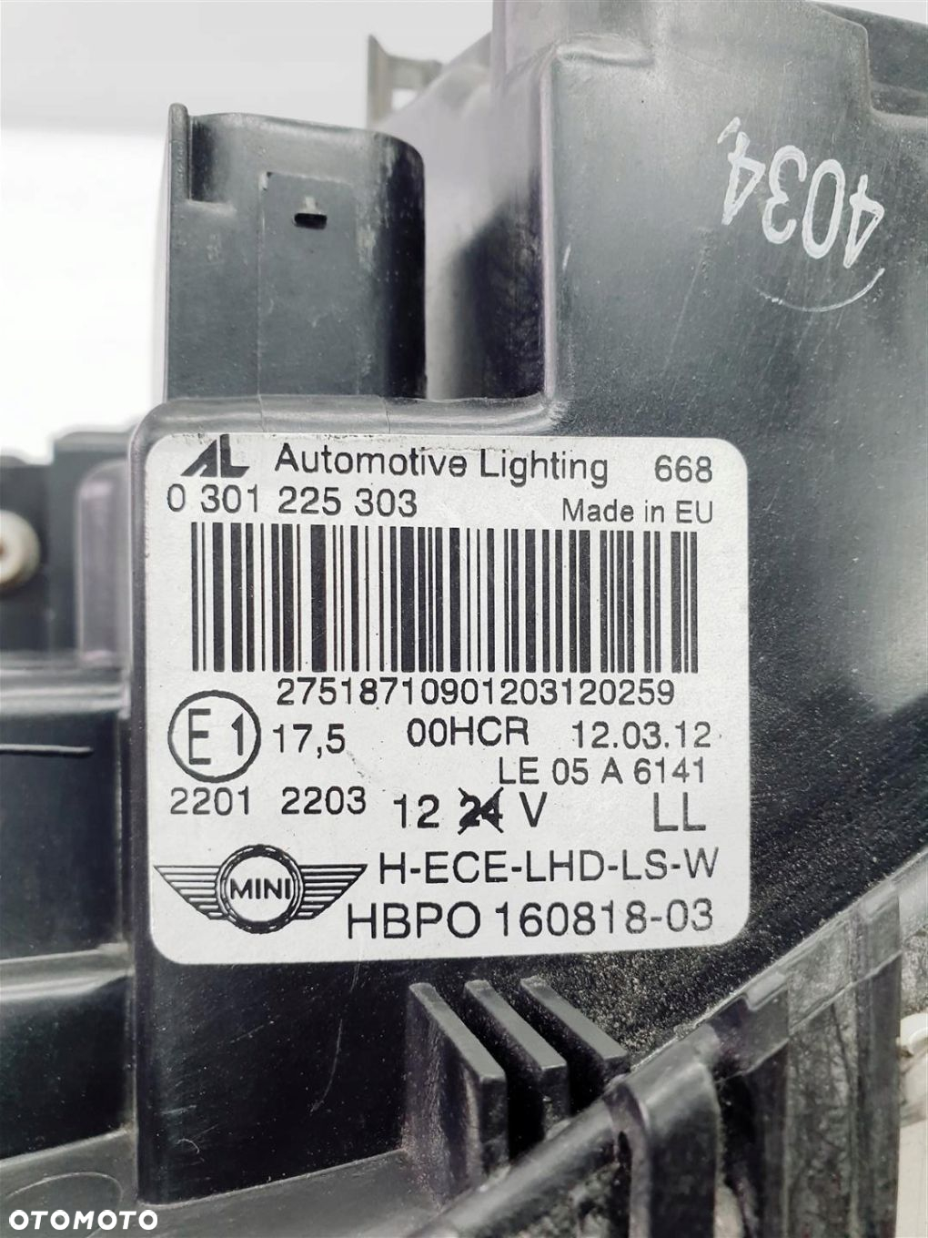MINI R55 R56 R57 R58 R59 06-13r LEWA LAMPA PRZÓD ZWYKŁA ORY EU - 6
