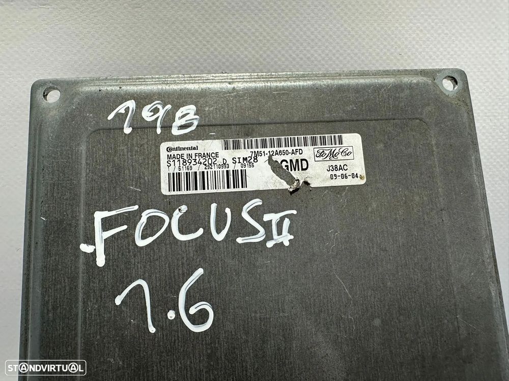 .Centralina Motor Continental Ford 1.6 7M5112A650AFD S118934202D 2004 - 2008 - 8