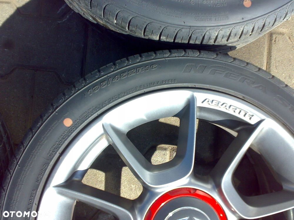 fiat 500 abarth 2008 - koła opony orginał alu felgi 16'' jak nowe idealne - 3