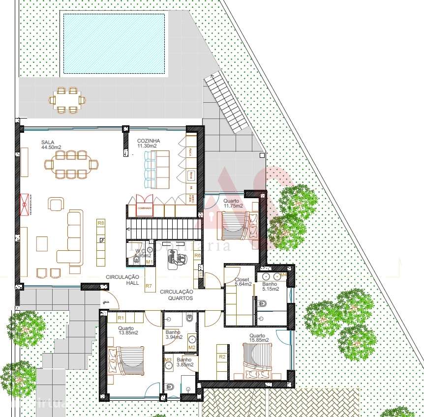 Moradia T3 de Luxo com Piscina | Empreendimento Casal das Flores | Bra - Grande imagem: 5/6