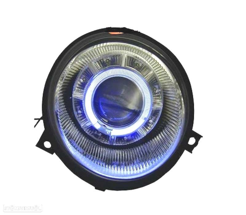 FARÓIS VOLKSWAGEN VW LUPO 98-05 LUZ DIURNA OLHOS DE ANJO FUNDO CROMADO - 2