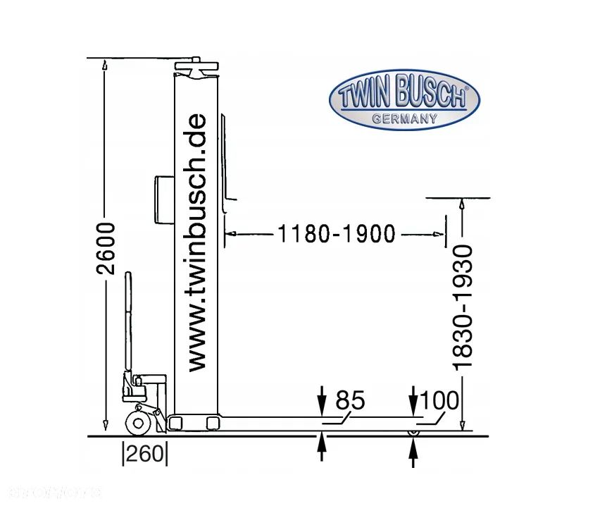 PODNOŚNIK 1 - KOLUMNOWY TWIN BUSCH TW 125M 2,5T - 5