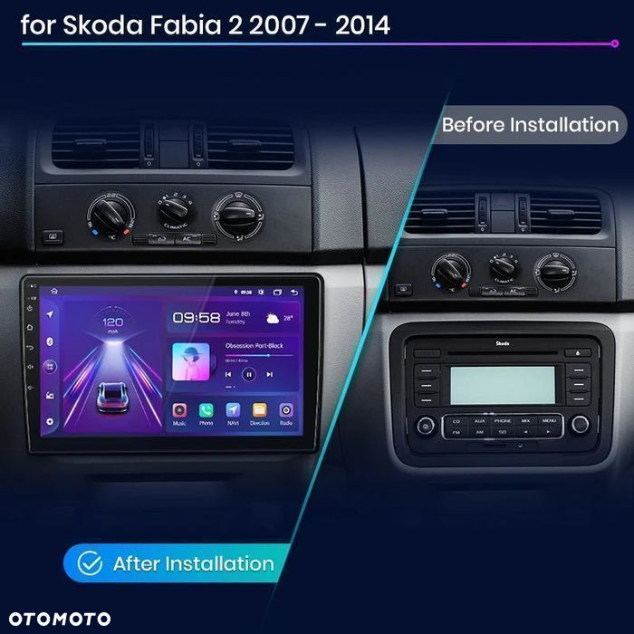 Radio do Skoda Fabia 2 od 2007 - 2014 – CarPlay i Android Auto - 2