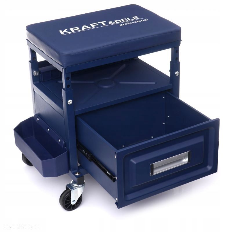 TABORET STOŁEK WARSZTATOWY NA KÓŁKACH 1X SZUFLADA SCHOWEK 3X PÓŁKI KD10761 - 5
