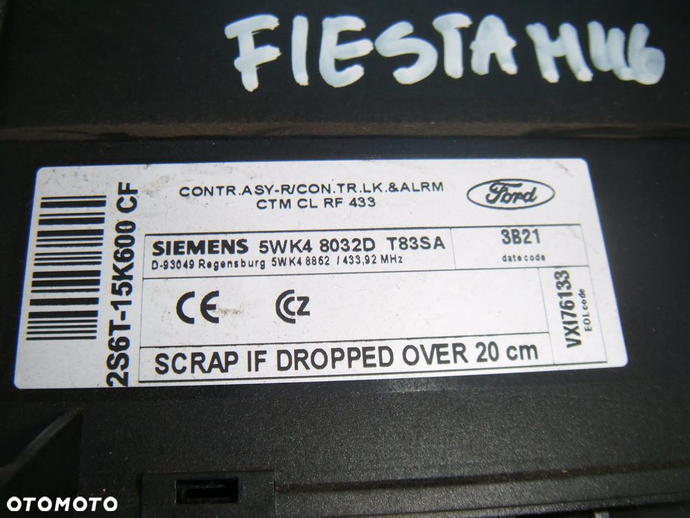 ford fiesta mk6 1.4 03r moduł komfortu 2s6t-15k600 cf - 2