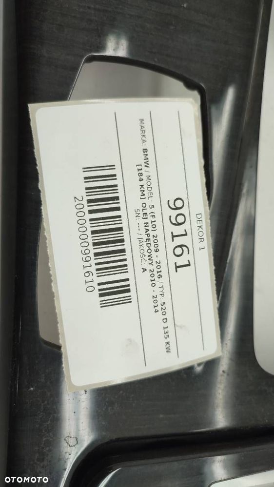 RAMKA RUNEL SCHOWEK TUNEL BMW F10 2012 EUROPA - 2