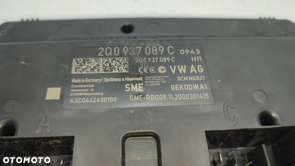 MODUŁ STEROWNIK KOMFORTU SKODA ROOMSTER 2Q0937089C - 2