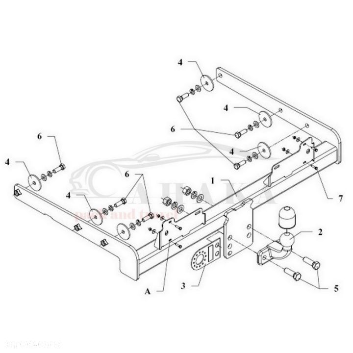 Hak Holowniczy Odkręcany Do Vw Volkswagen Transporter T4 Skrzynia 1990-2003 - 4