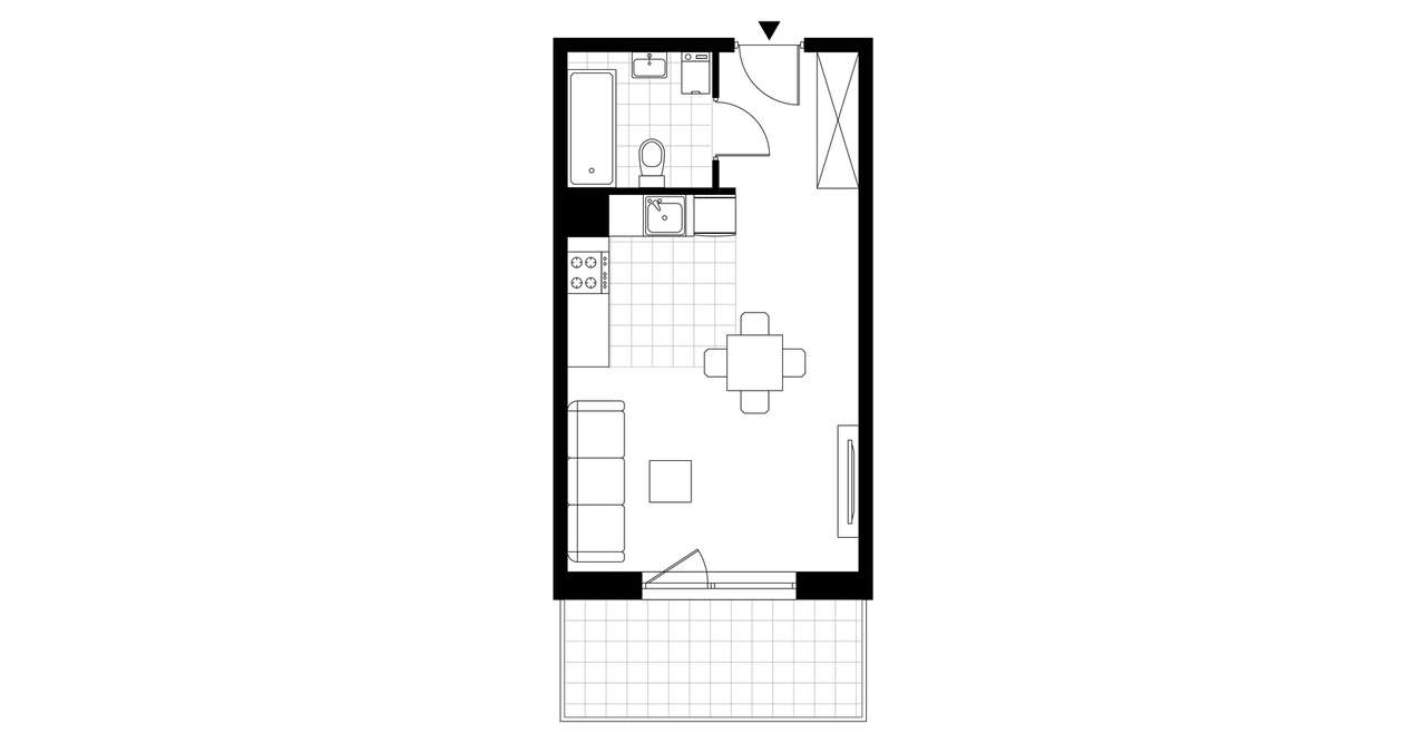 1-pokojowe mieszkanie 29m2 + balkon Bezpośrednio - Pełny obrazek: 4/13