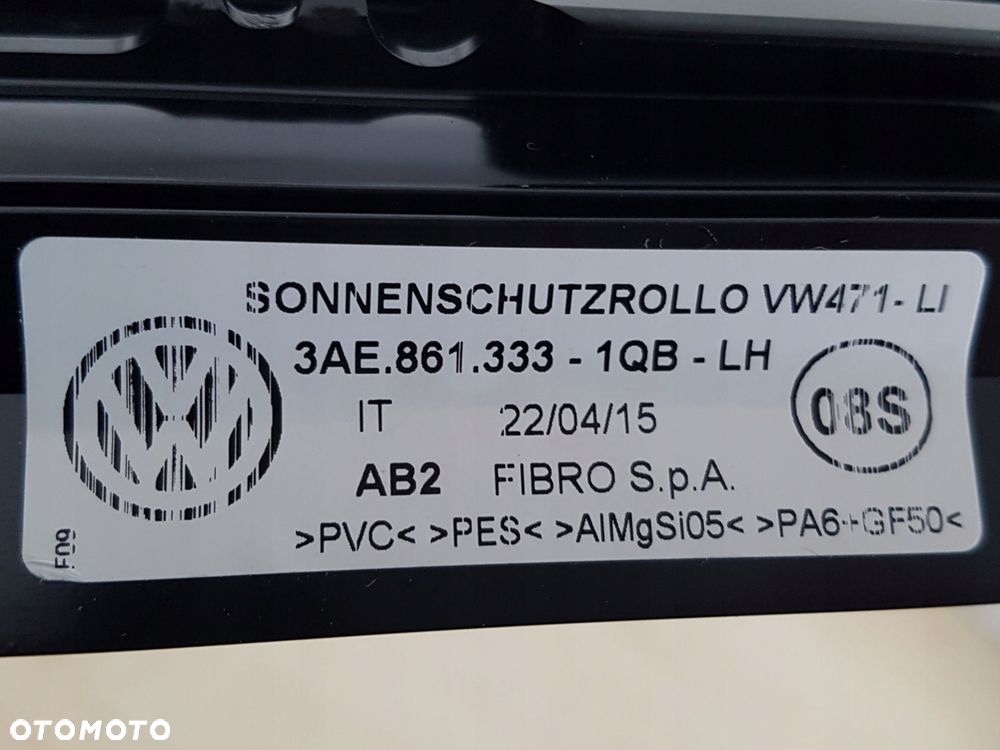 vw passat b7 roleta przeciwsłoneczna drzwi lewy tył 3ae861333 1qb - 2