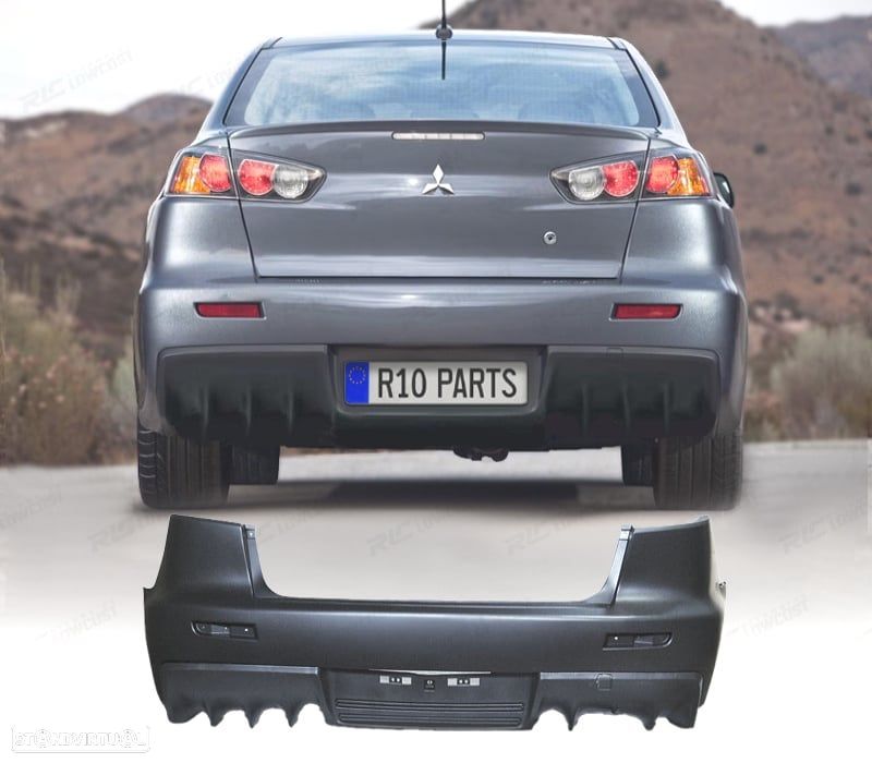 PÁRA-CHOQUES TRASEIRO PARA MITSUBISHI LANCER 09-15 LOOK EVO - 1