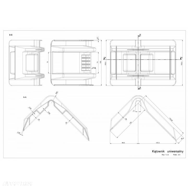 Coltar chinga 178mm x 132mm, negru - 9