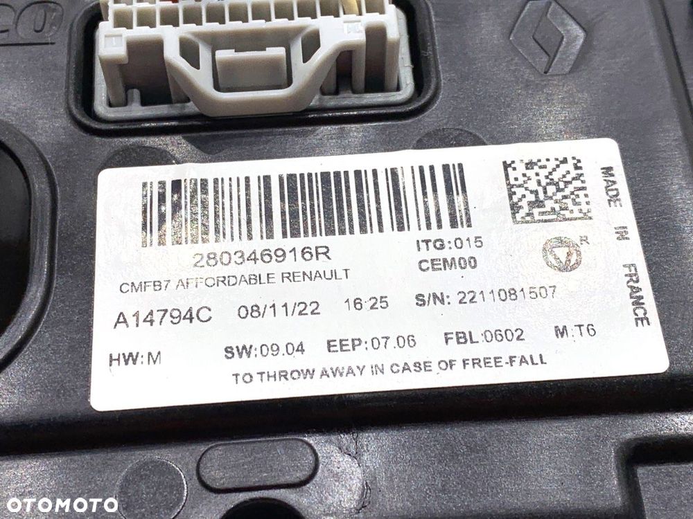 WYŚWIETLACZ  RENAULT CLIO V (B7_) 2019 - 2022 1.6 E-TECH 145 (B7MU) 69 kW [94 KM] Hybryda silnik - 4