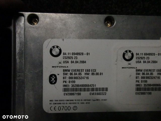 BMW 5 E60 E61 6 E63 E64 MODUŁ BLUETOOTH 6948920  RAF-AUTO CZĘŚCI BMW - 4