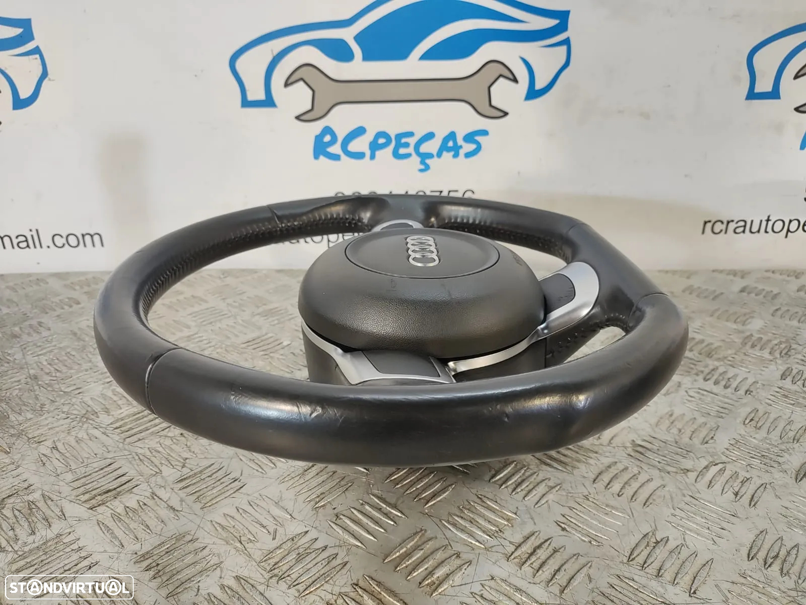 .VOLANTE GUIADOR PELE FLAT BOTTOM AUDI TT 8J 8J3 AUDI TT 8J9 CABRIO A3 8P R8 AIRBAG ORIGINAL - 10